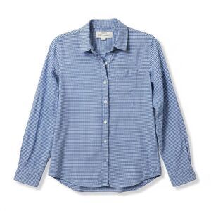 Trovata Birds of Paradis Cotton Blend Button Up Shirt Size XS Blue Gingham